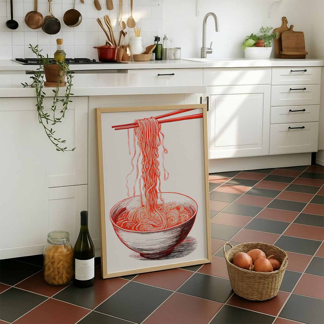 Stijlvolle Rode Ramen Poster-WallArtistic
