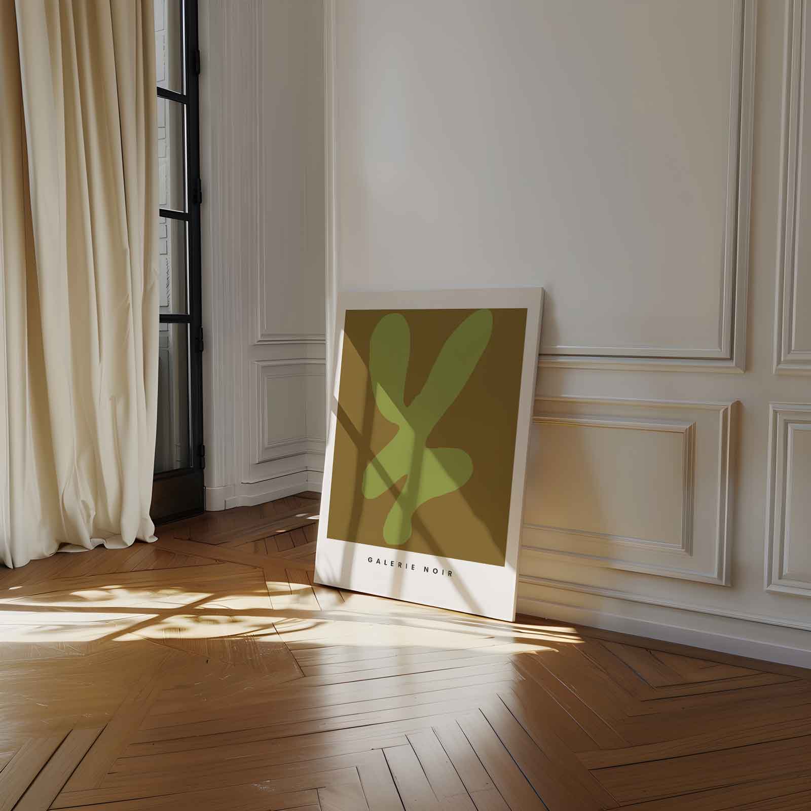 Organische Vormen in Groen Kunstwerk-canvas-dibond-plexiglas-wanddecoratie-WallArtistic
