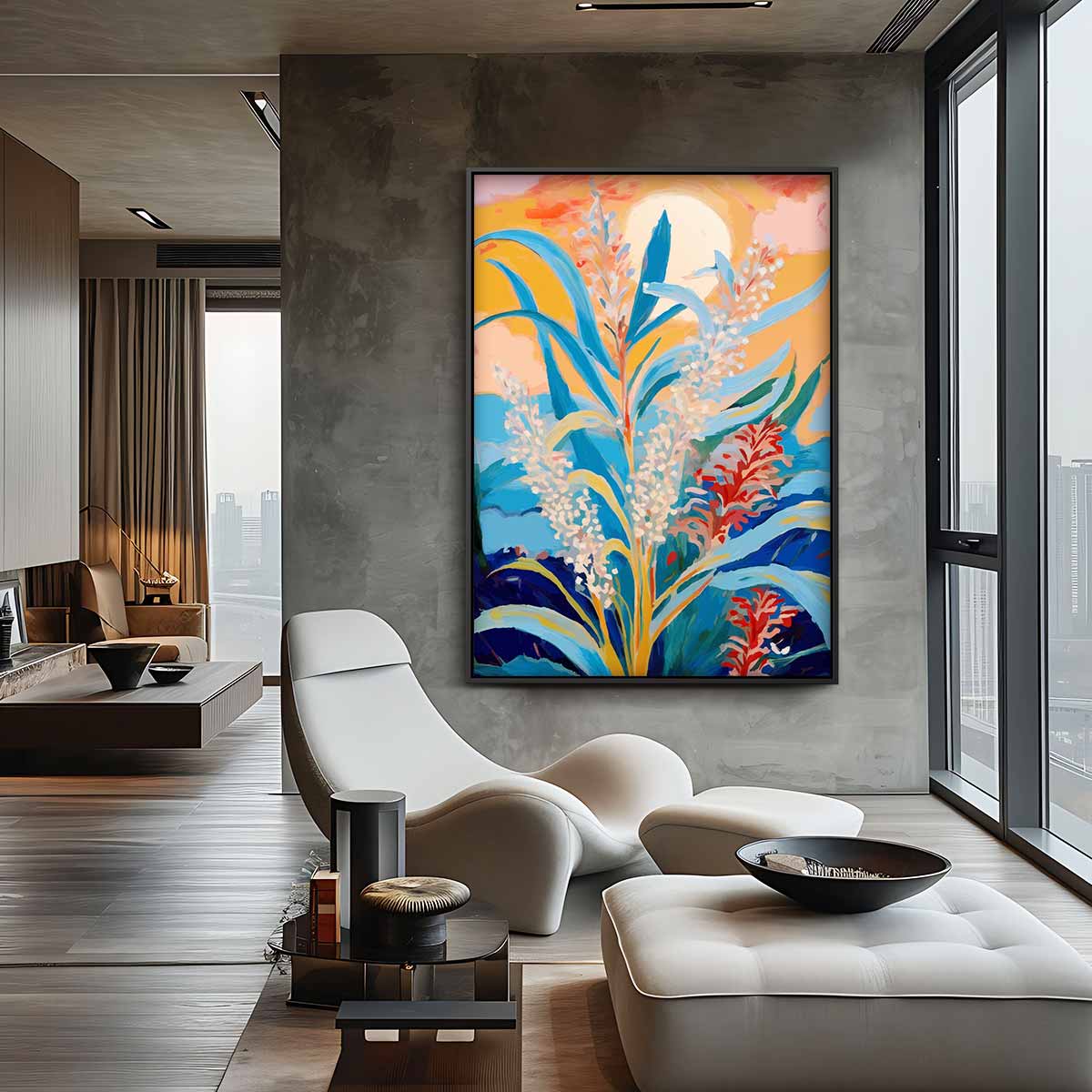 Zomerse Bloemenpracht Kunstwerk-canvas-dibond-plexiglas-wanddecoratie-WallArtistic