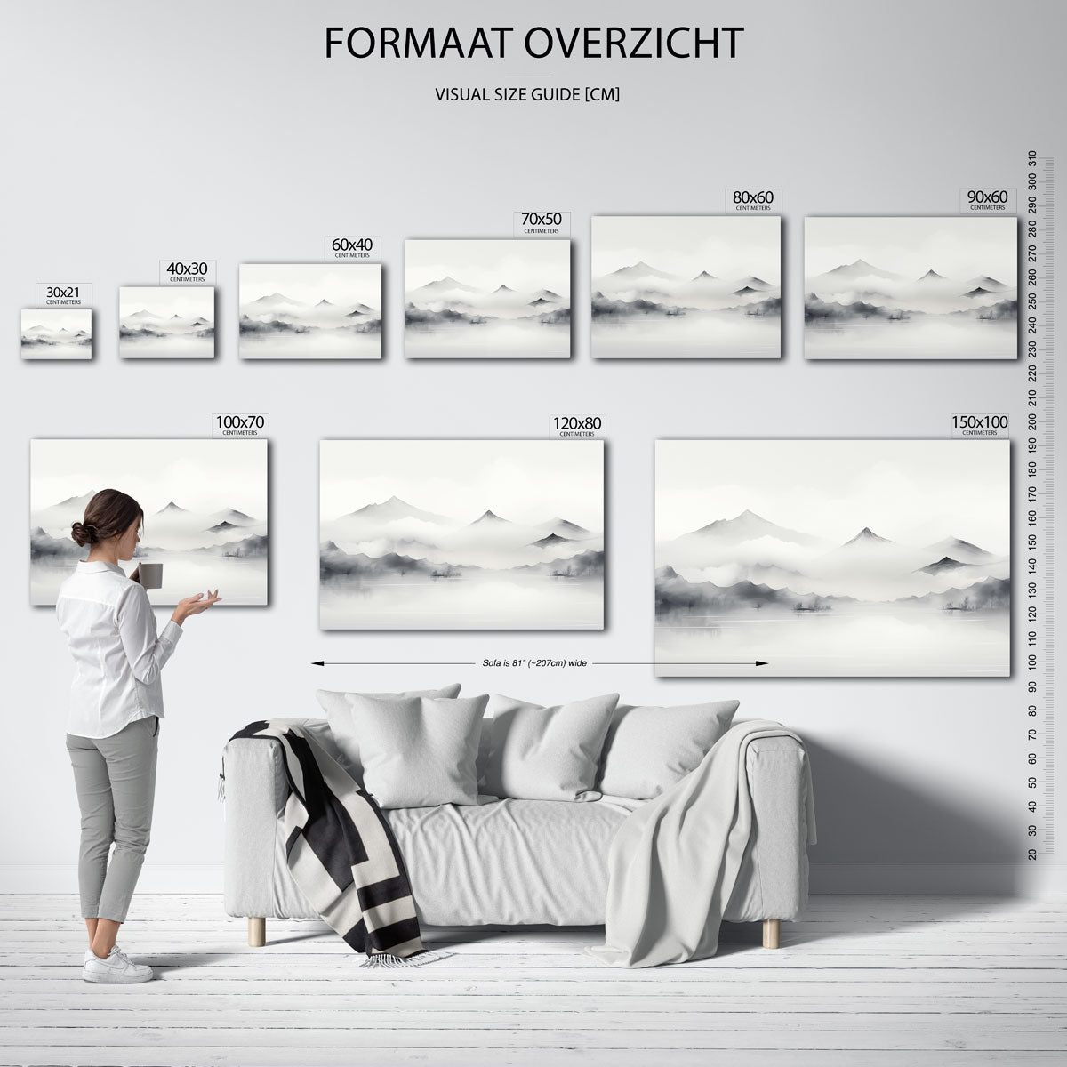 Berglandschap met mist Poster