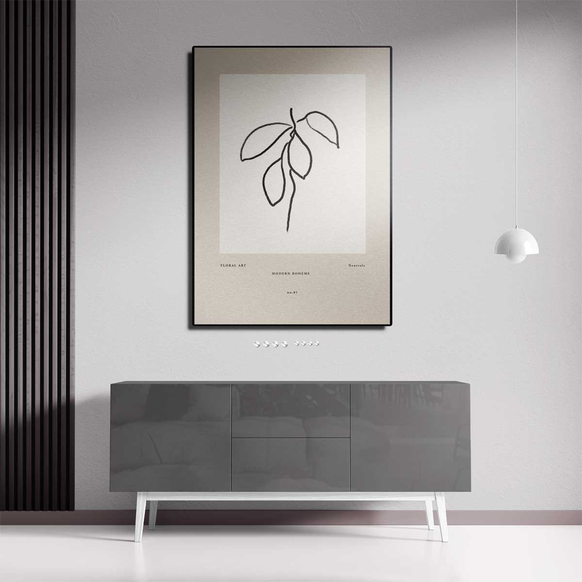 Modern Boho Bladeren Kunstwerk-canvas-dibond-plexiglas-wanddecoratie-WallArtistic
