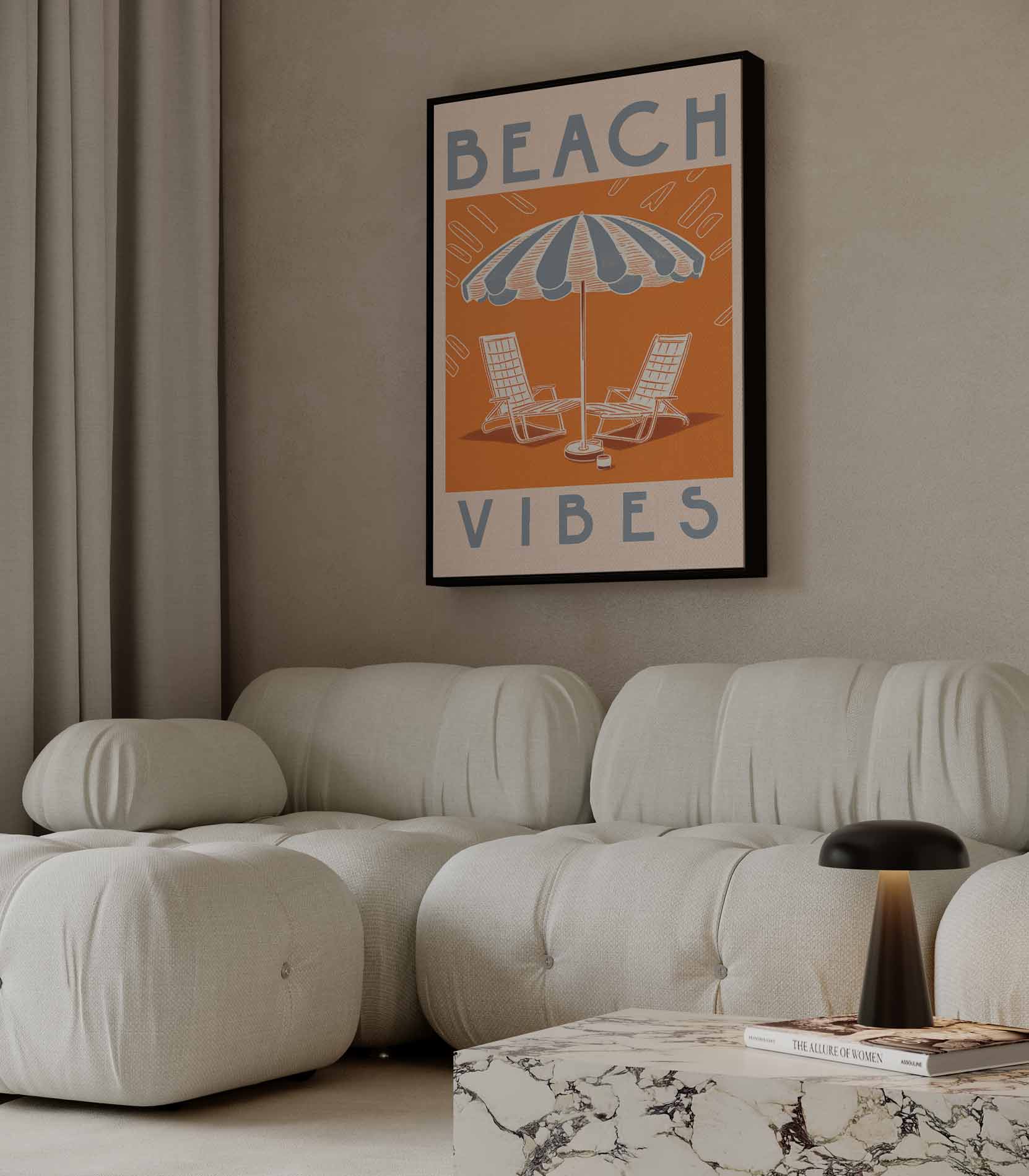 Zomerse Strandvibes Kunstwerk-canvas-dibond-plexiglas-wanddecoratie-WallArtistic