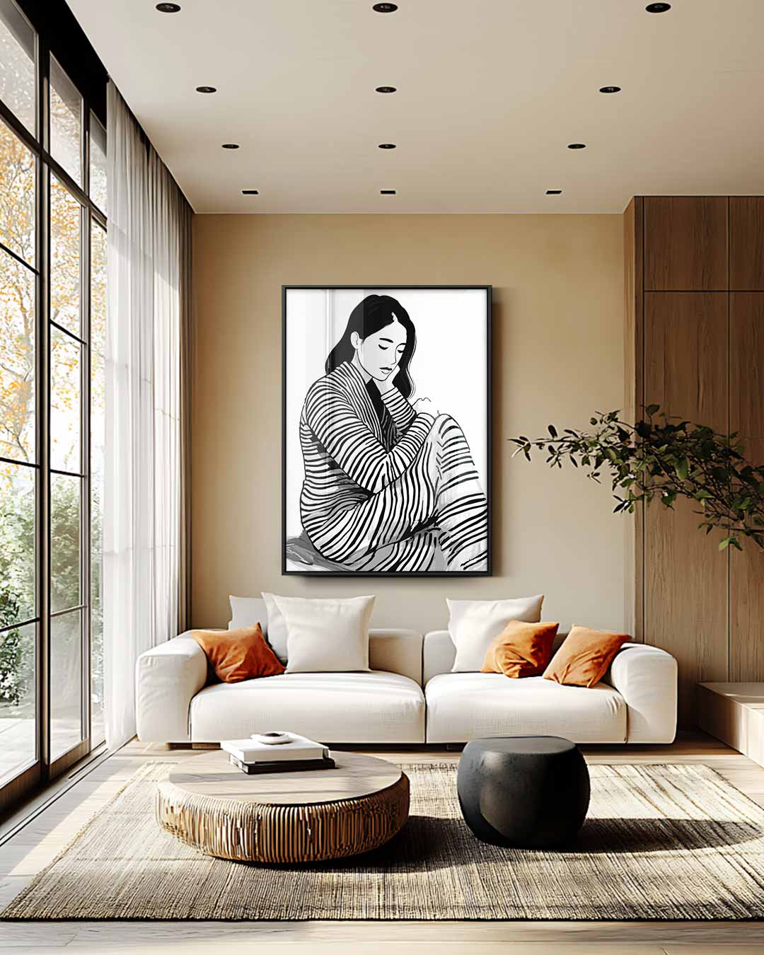 Dromerige Streepjes Kunstwerk-canvas-dibond-plexiglas-wanddecoratie-WallArtistic