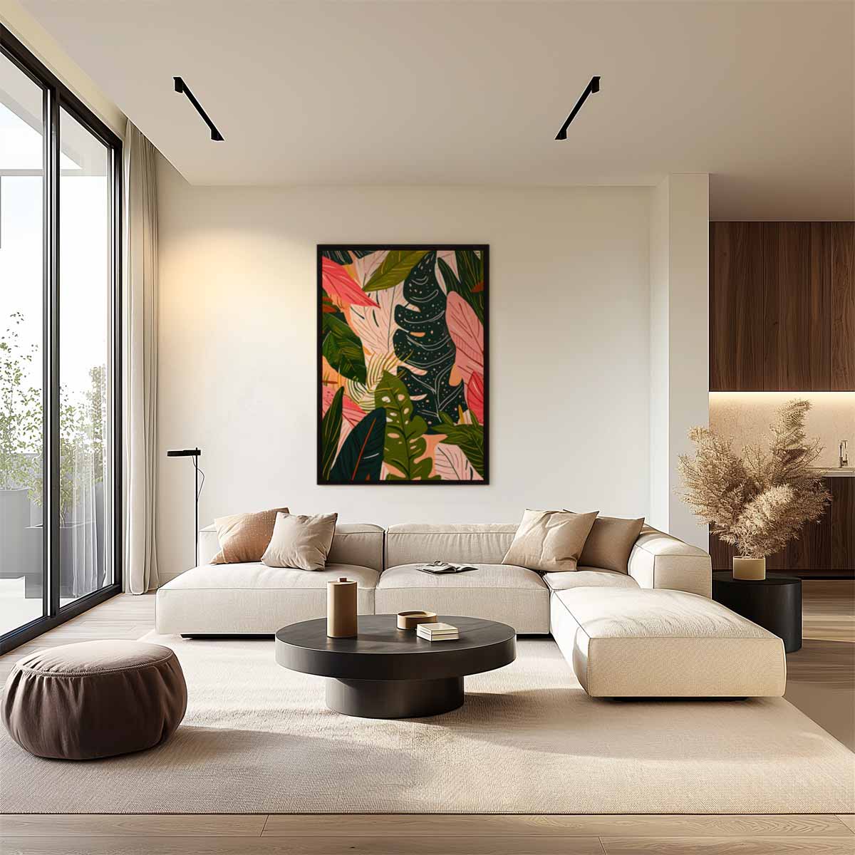 Tropische Bladeren Mix Kunstwerk-canvas-dibond-plexiglas-wanddecoratie-WallArtistic