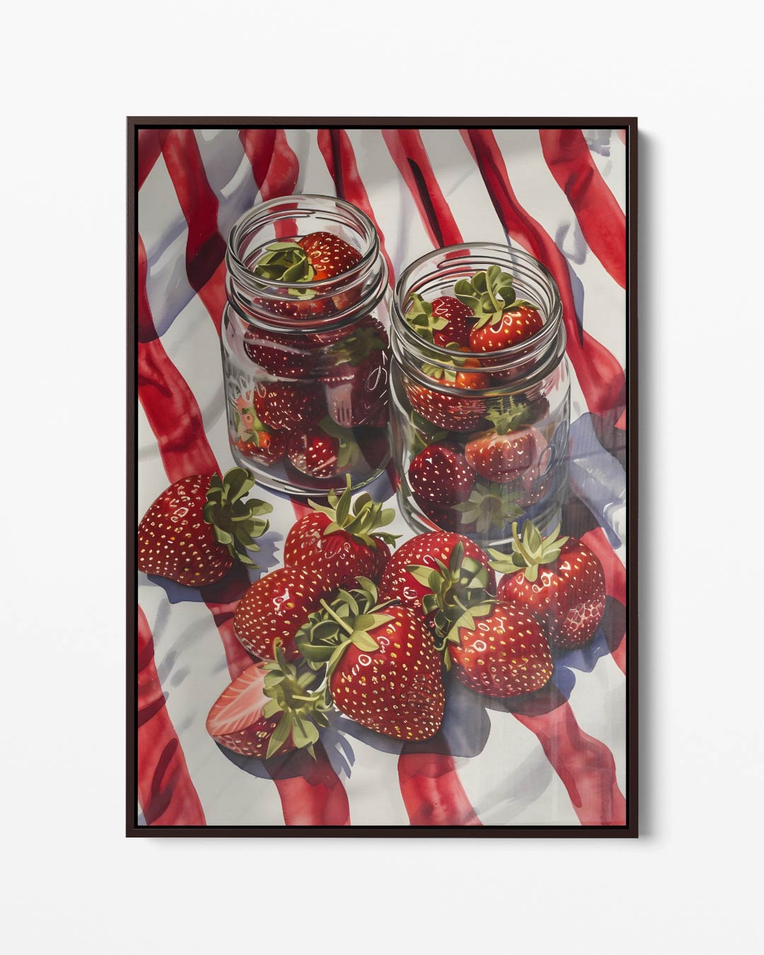 Aardbeien in Potten Schilderij Kunstwerk-canvas-dibond-plexiglas-wanddecoratie-WallArtistic