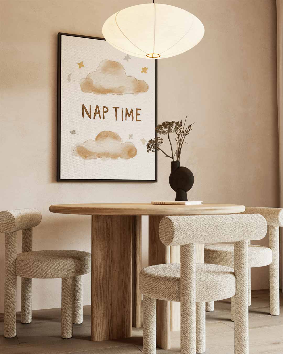 Slaapwolken Illustratie Kunstwerk-canvas-dibond-plexiglas-wanddecoratie-WallArtistic