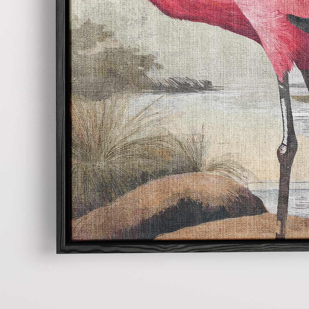 Elegante Flamingo bij Zonsondergang Kunstwerk-canvas-dibond-plexiglas-wanddecoratie-WallArtistic