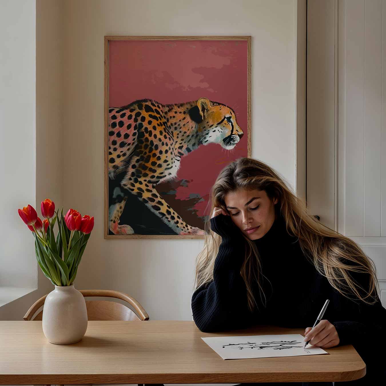 Elegante Cheetah Wanddecoratie Poster