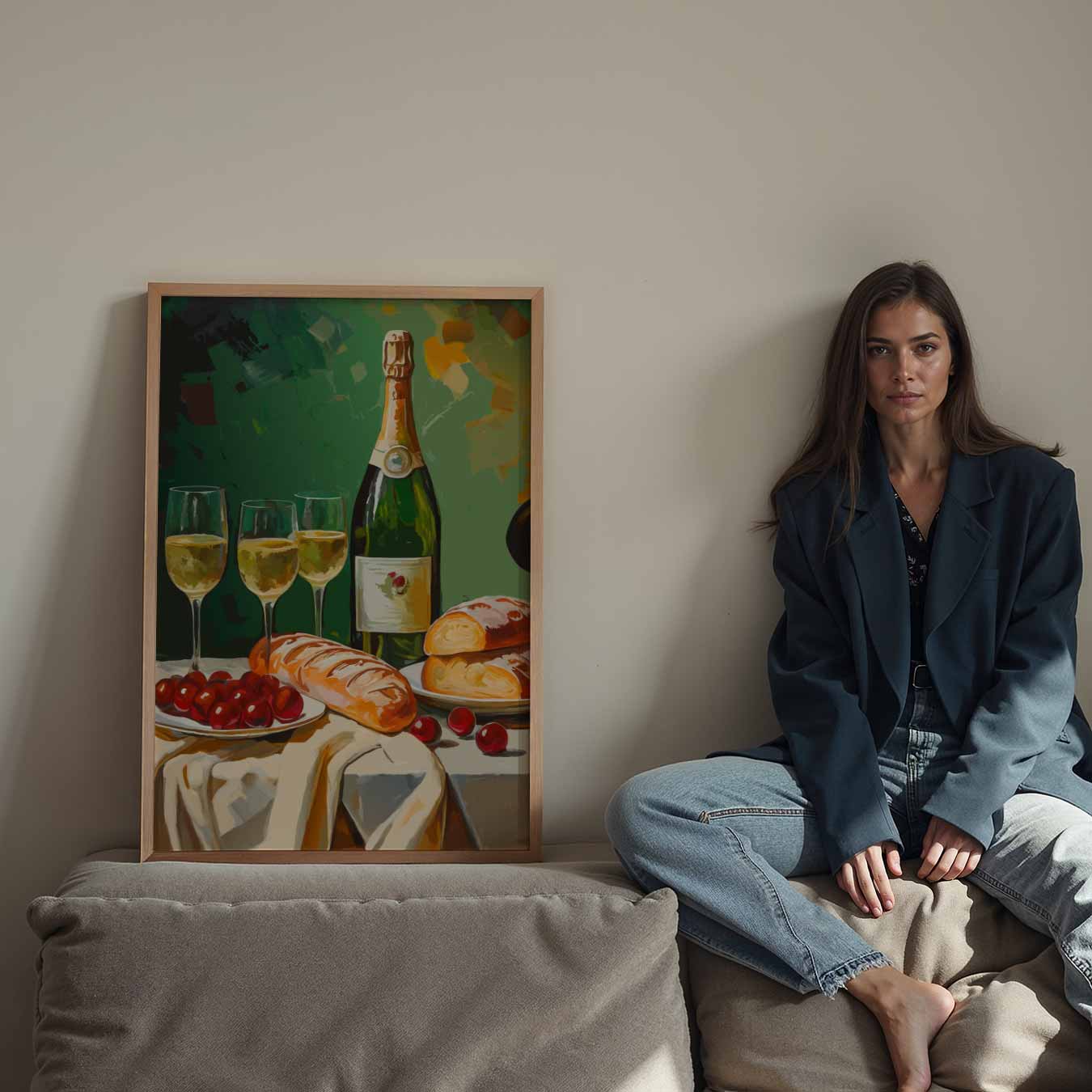 Stijlvolle Champagne en Brunch Poster