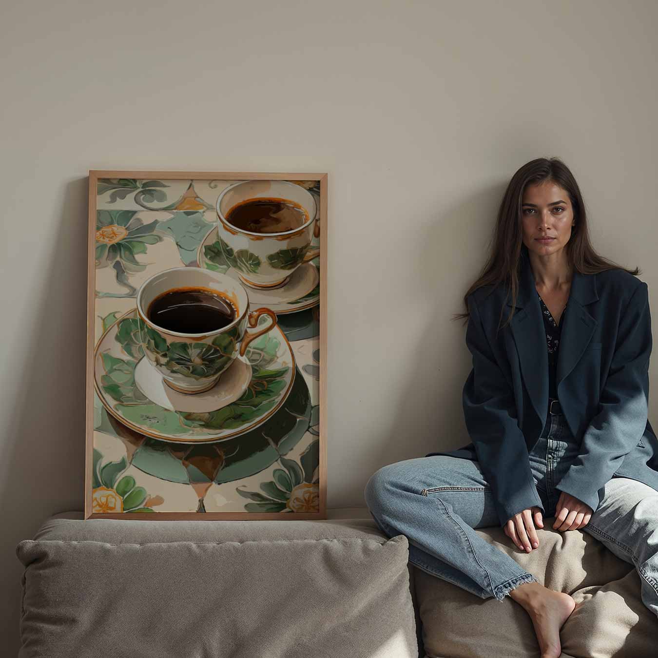 Sfeervolle Koffie Moment Poster-WallArtistic