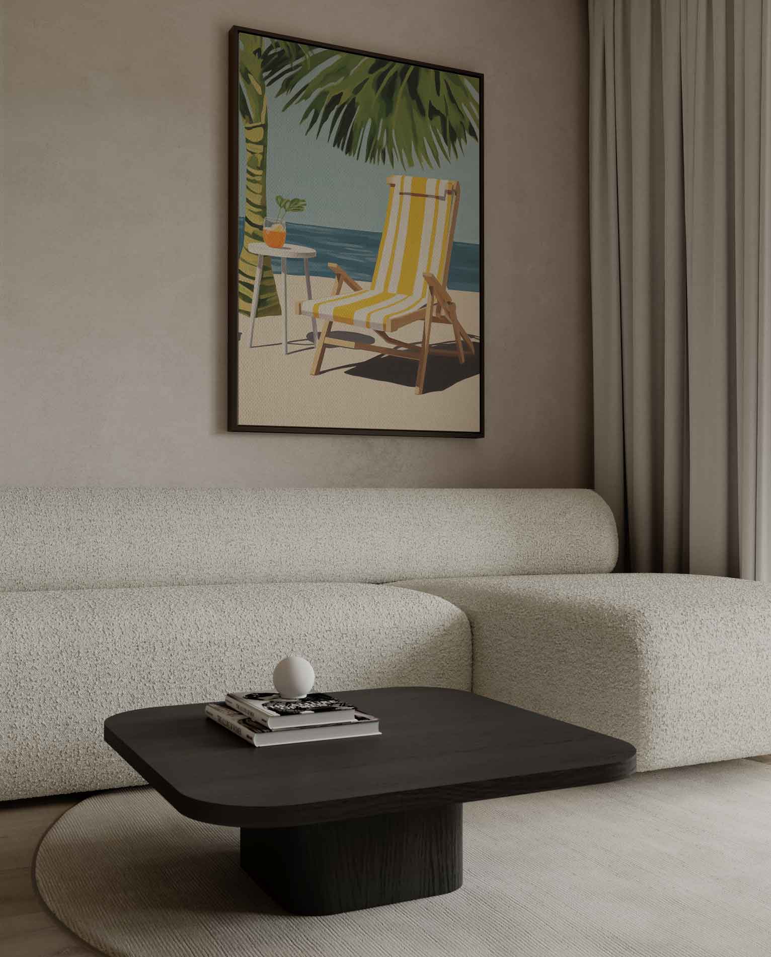 Zomerdag aan het Strand Kunstwerk-canvas-dibond-plexiglas-wanddecoratie-WallArtistic