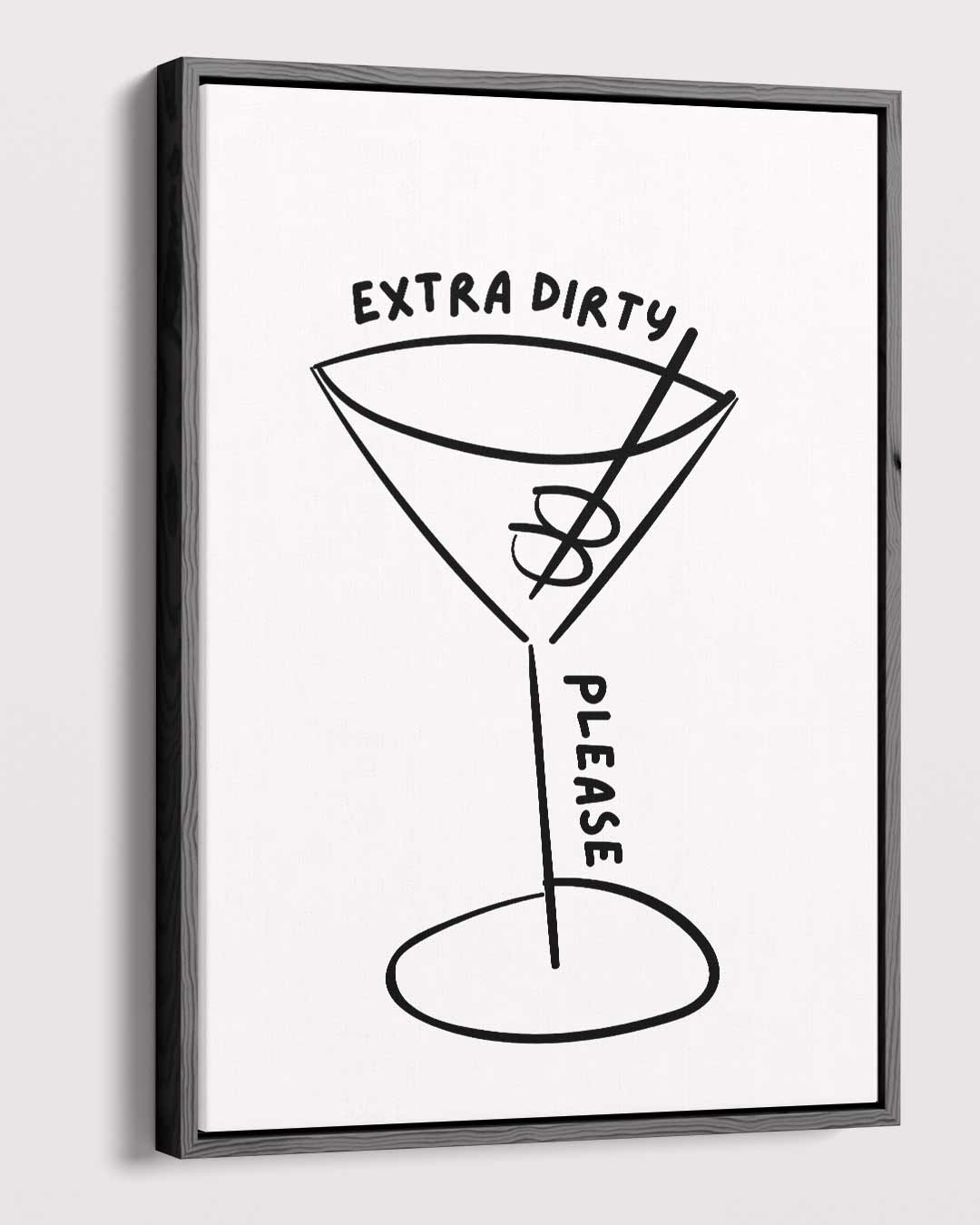 Extra Dirty Cocktail Illustratie Kunstwerk-canvas-dibond-plexiglas-wanddecoratie-WallArtistic
