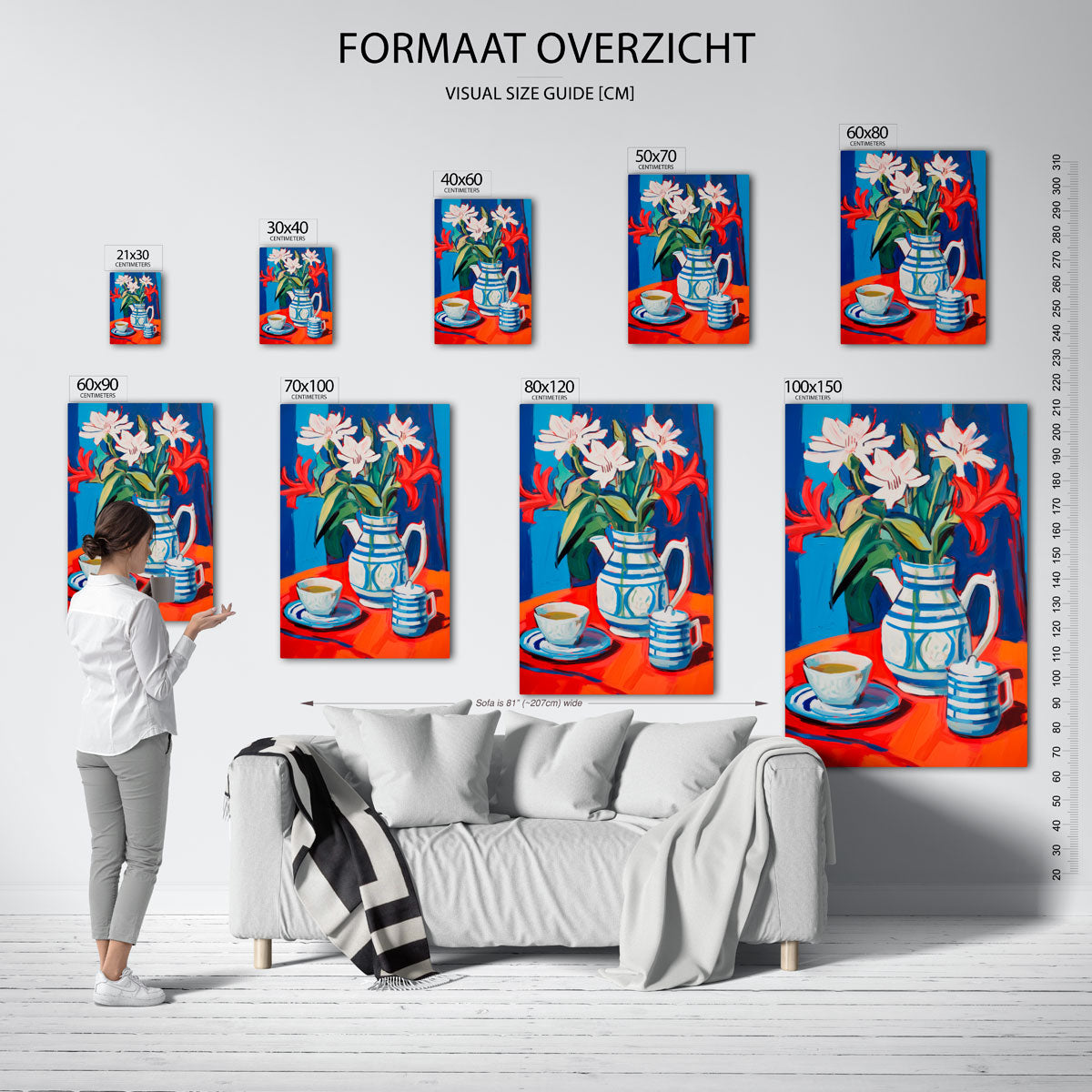 Bloemen en servies Poster