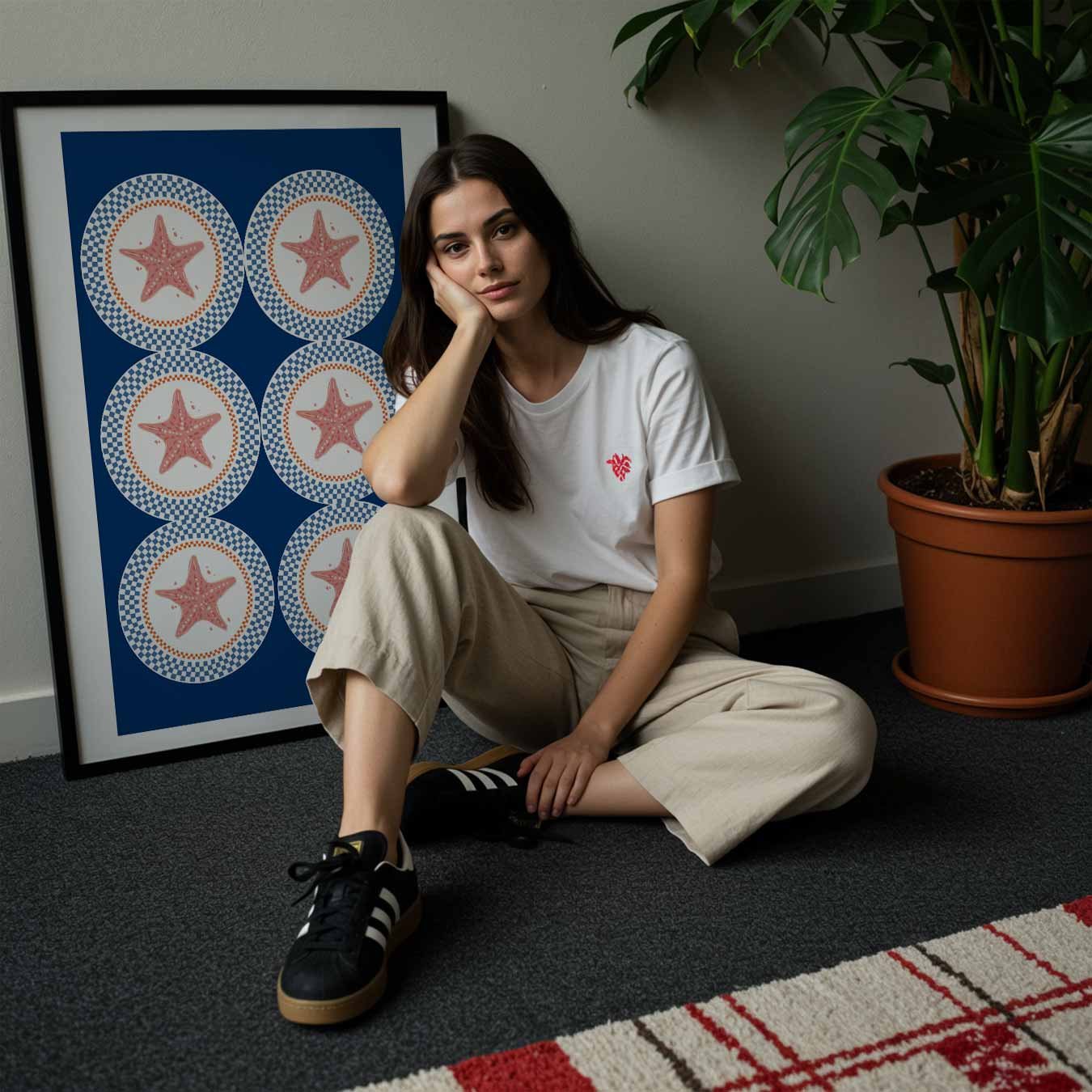 Zeesterren Patroon Poster-WallArtistic