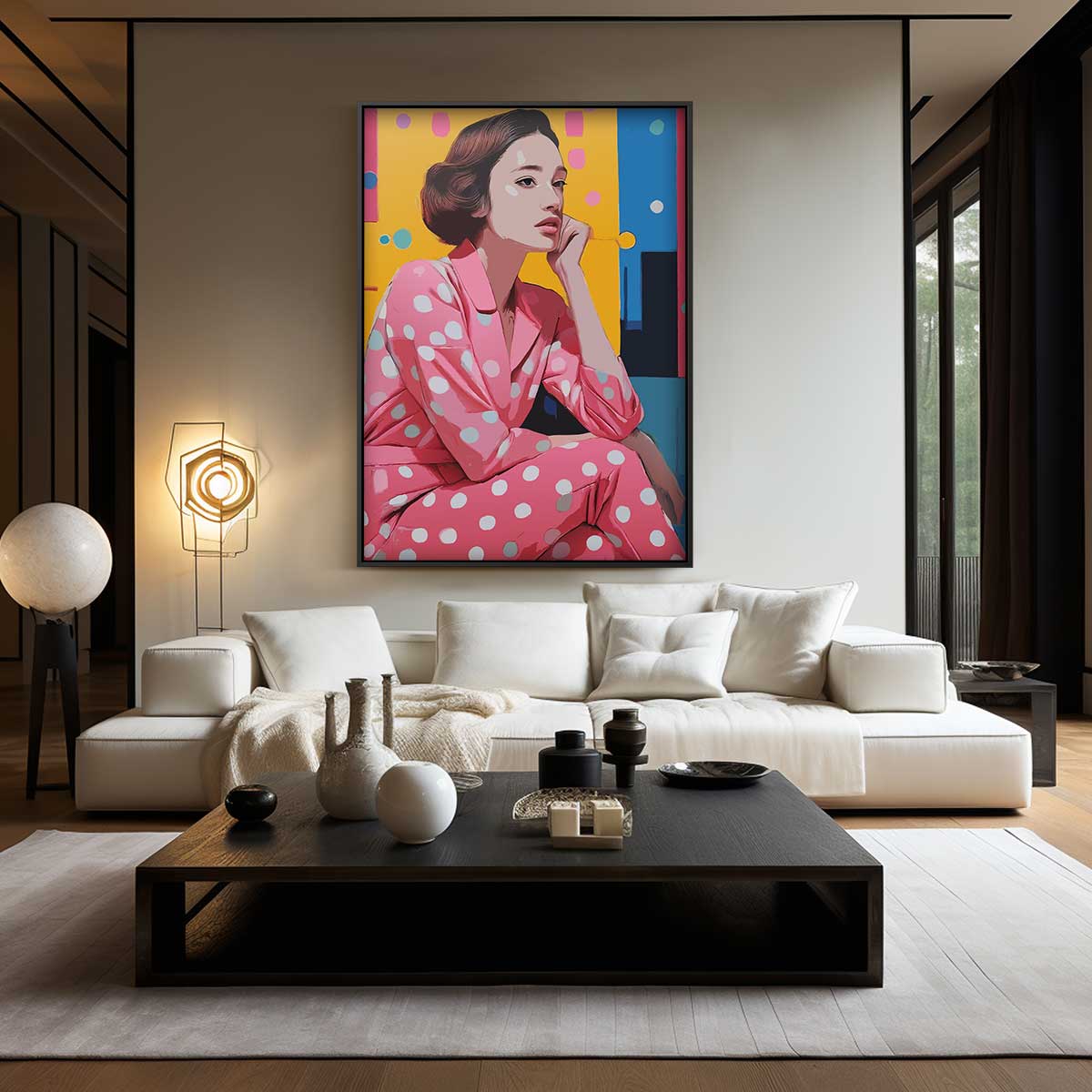 Vrolijke Reflectie in Roze Kunstwerk-canvas-dibond-plexiglas-wanddecoratie-WallArtistic