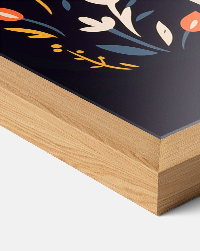 Bloemige Kattenposter-WallArtistic