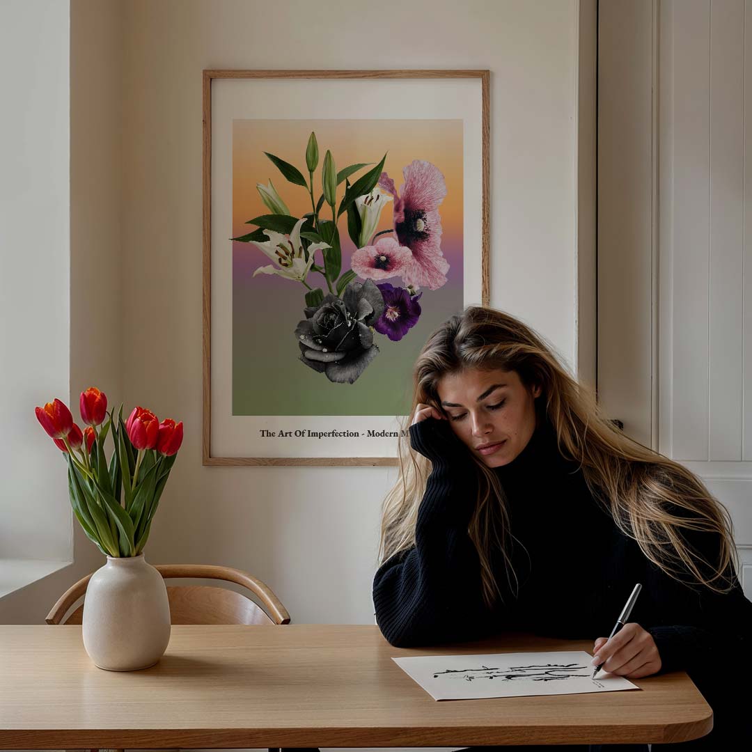 Bloemenpracht in Kleurrijke Overgang Poster-WallArtistic