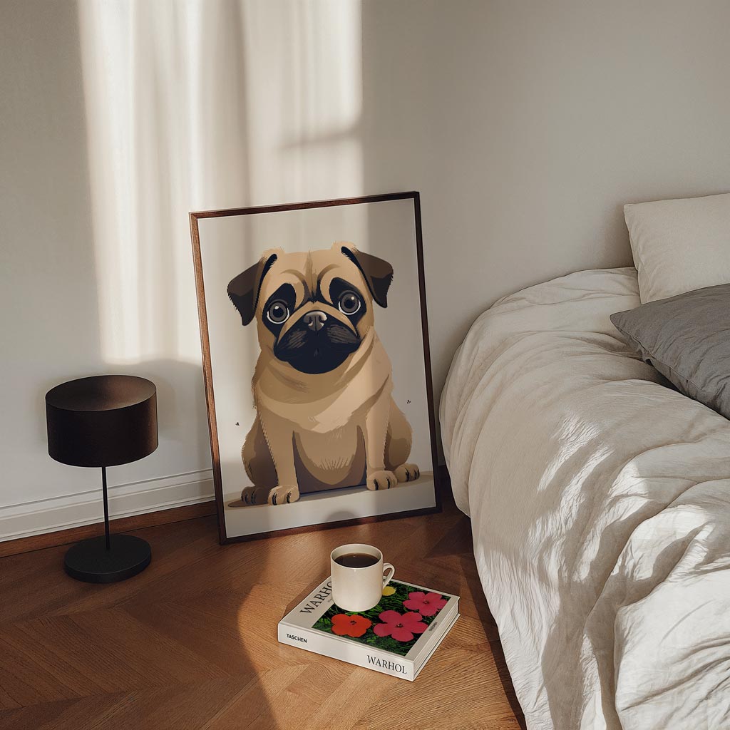Schattige Mopshond Poster