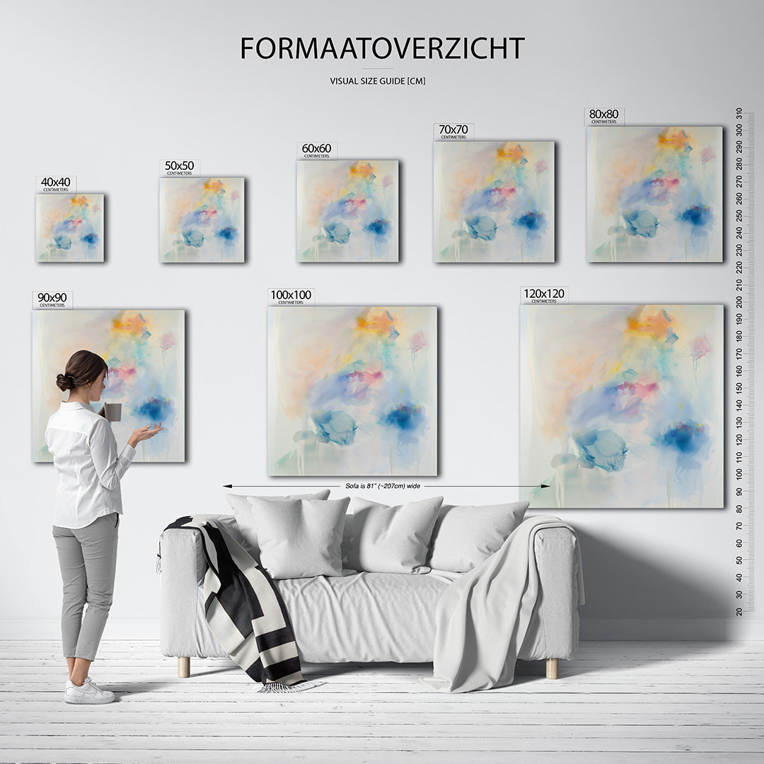 Dromerige kleurencompositie Kunstwerk