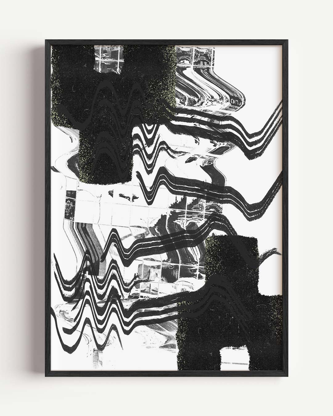 Abstracte Zwart-Wit Golven Poster-WallArtistic