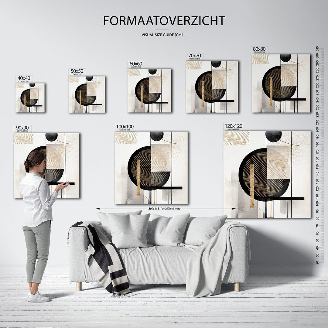 Geometrische lijnen compositie Kunstwerk