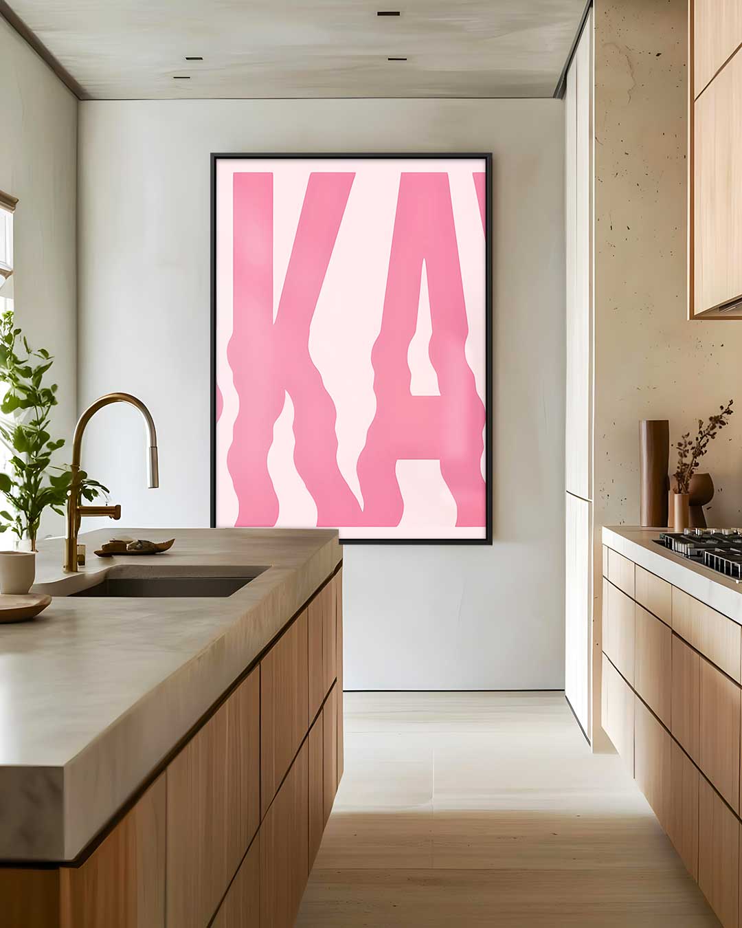 Okay in Roze Golven Kunstwerk-canvas-dibond-plexiglas-wanddecoratie-WallArtistic