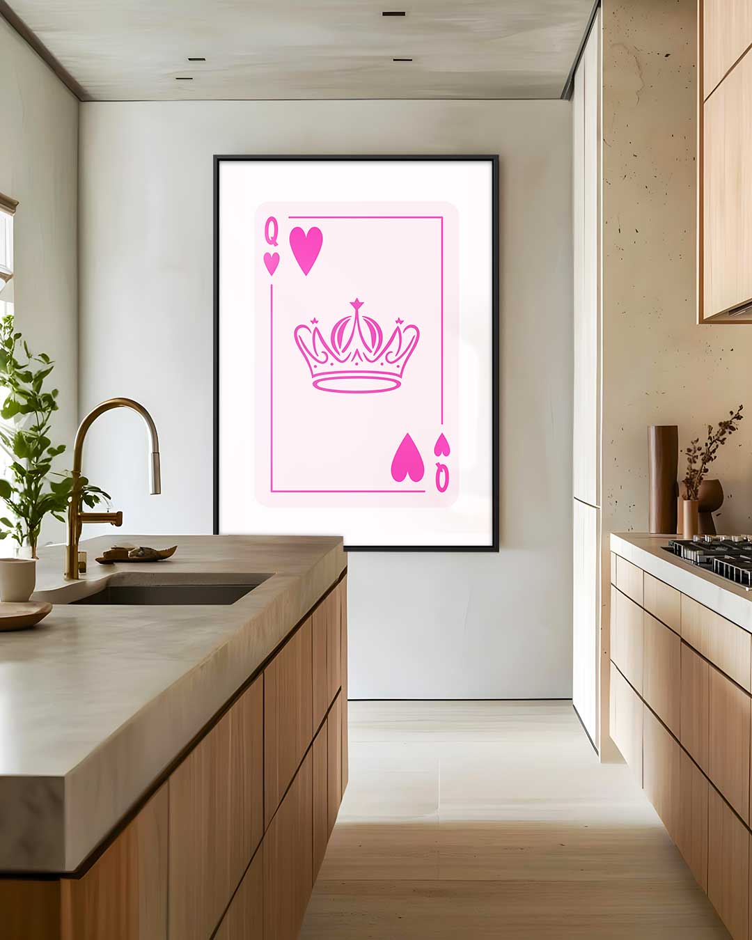 Koningin der Harten Kaartprint Kunstwerk-canvas-dibond-plexiglas-wanddecoratie-WallArtistic