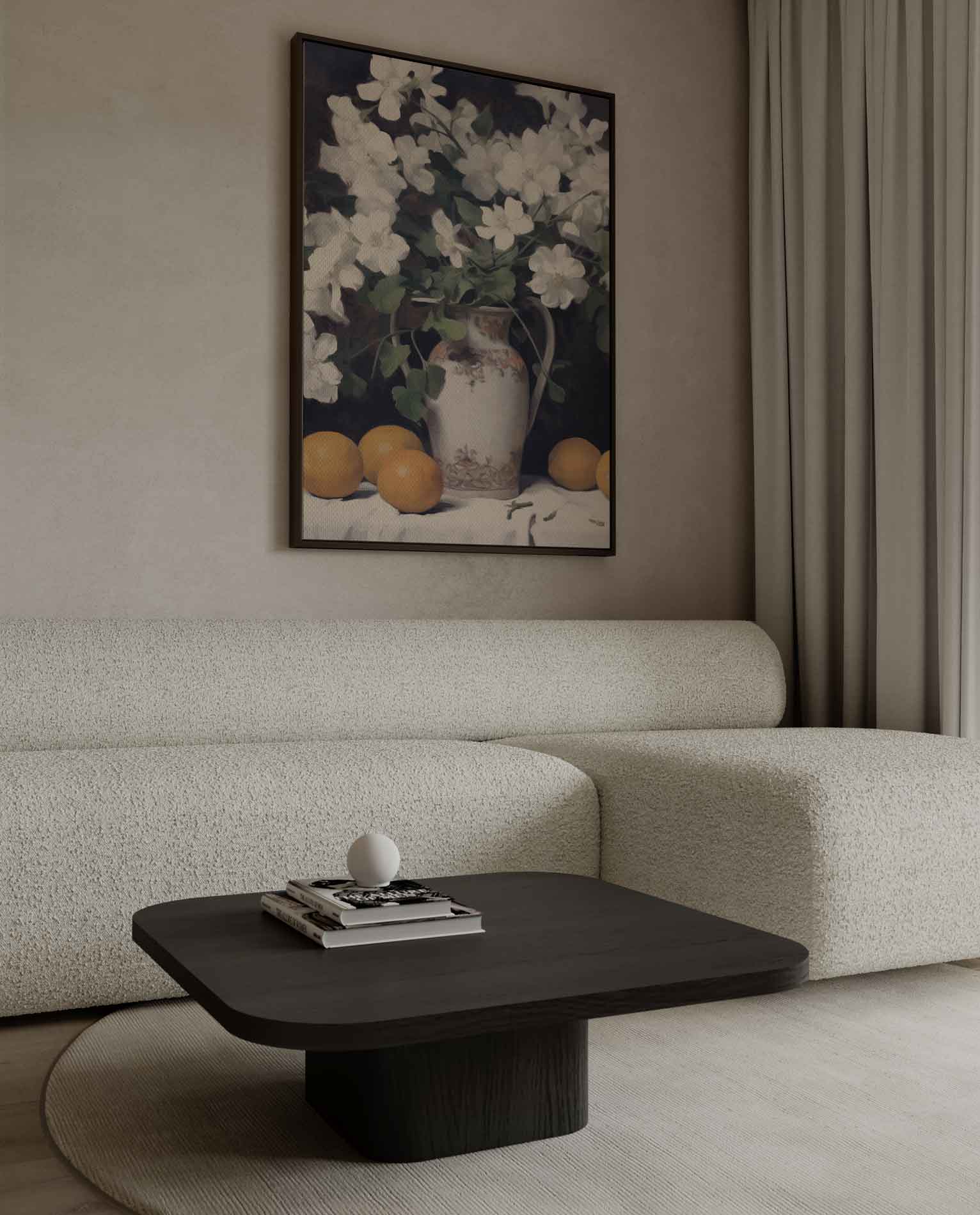 Frisse Bloemen en Citrus Kunstwerk-canvas-dibond-plexiglas-wanddecoratie-WallArtistic