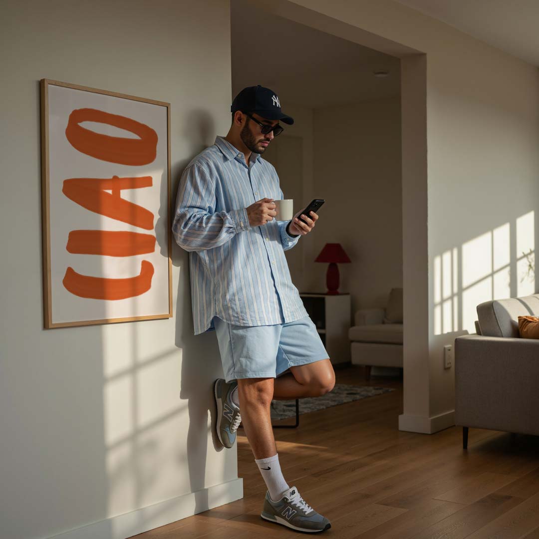 Abstracte Oranjerode Vormen Poster-WallArtistic