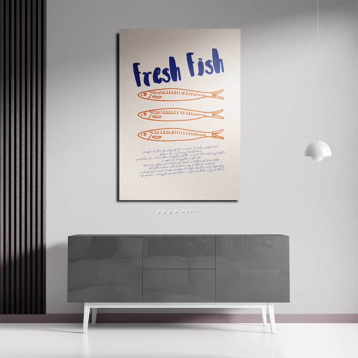 Verse Vis Illustratie Kunstwerk-canvas-dibond-plexiglas-wanddecoratie-WallArtistic
