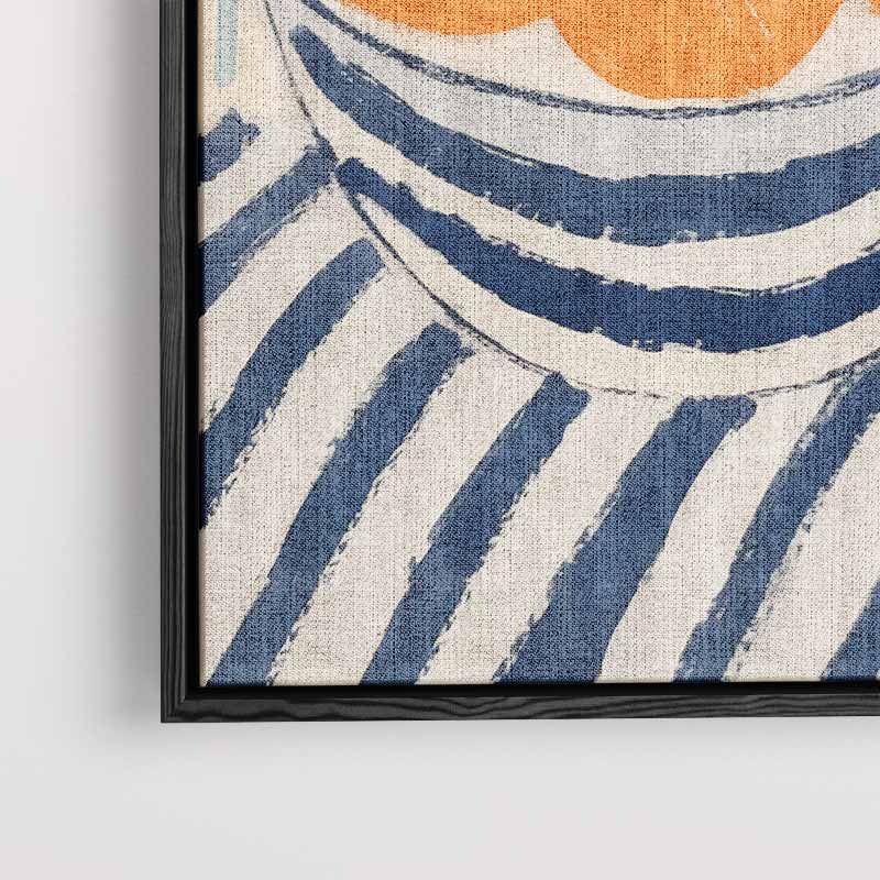 Zonnige Sinaasappels in Streepjesland Kunstwerk-canvas-dibond-plexiglas-wanddecoratie-WallArtistic