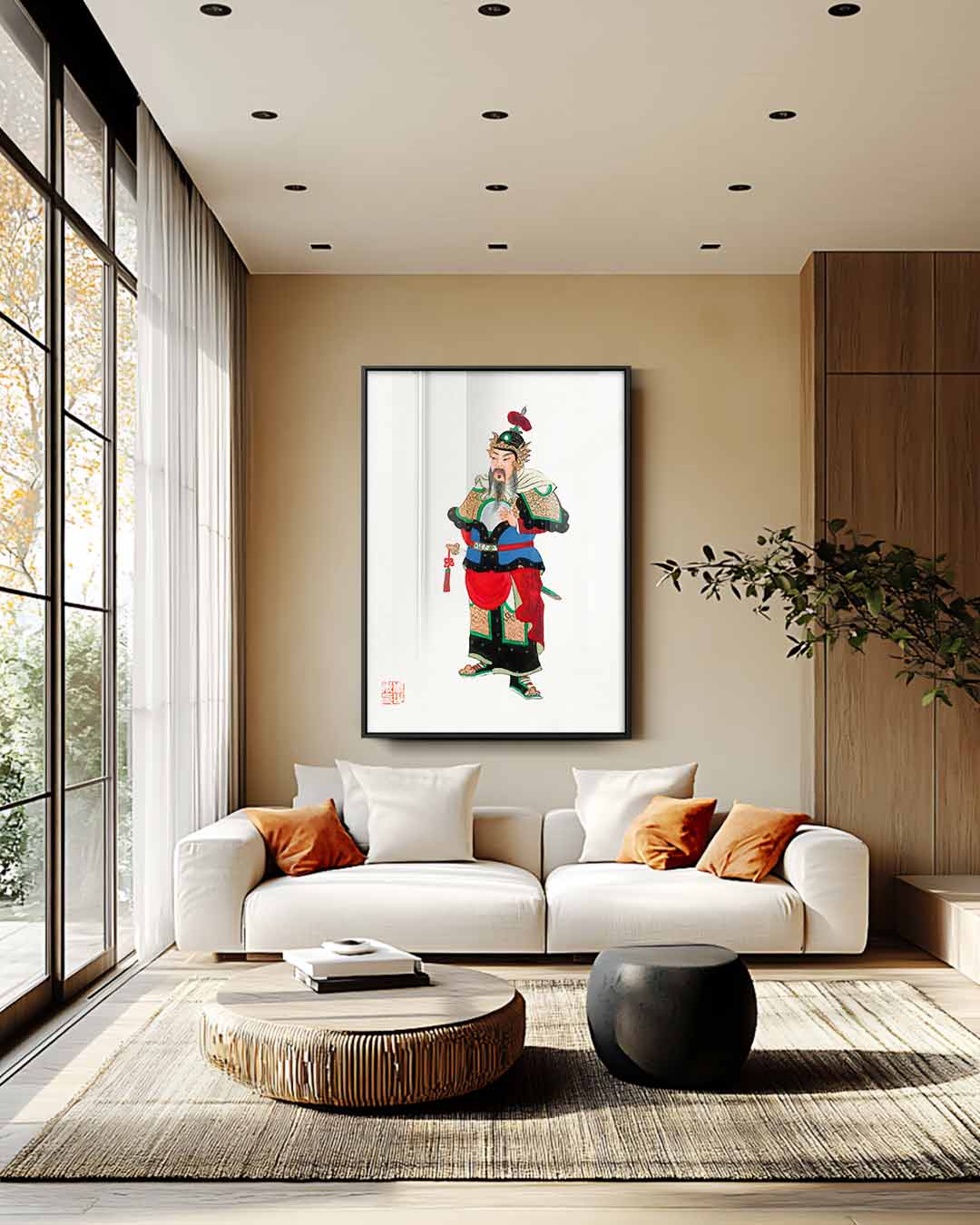 Traditionele Krijger Print Kunstwerk-canvas-dibond-plexiglas-wanddecoratie-WallArtistic