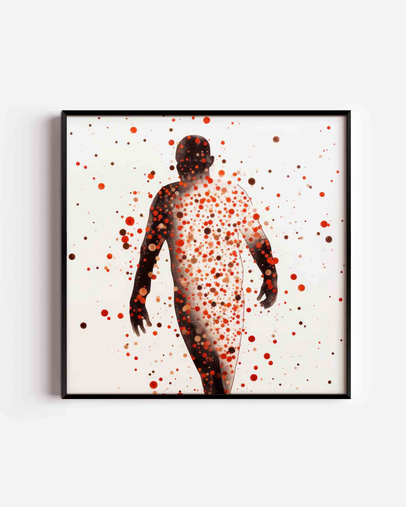 Silhouet met stippen Poster