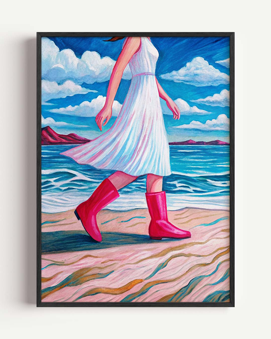 Zomers Strandwandeling Poster-WallArtistic