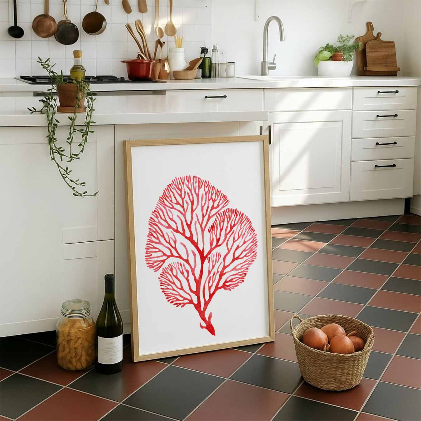 Rode Koraal Kunstposter-WallArtistic