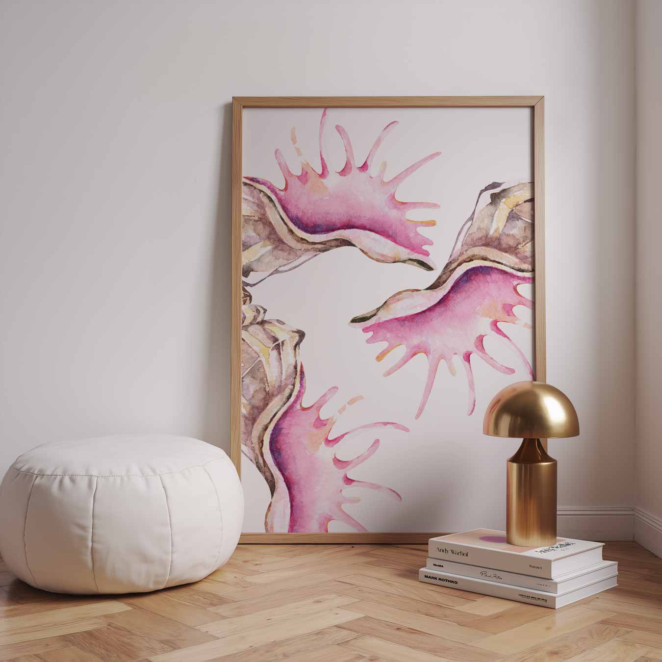 Roze Schelpen Poster-WallArtistic