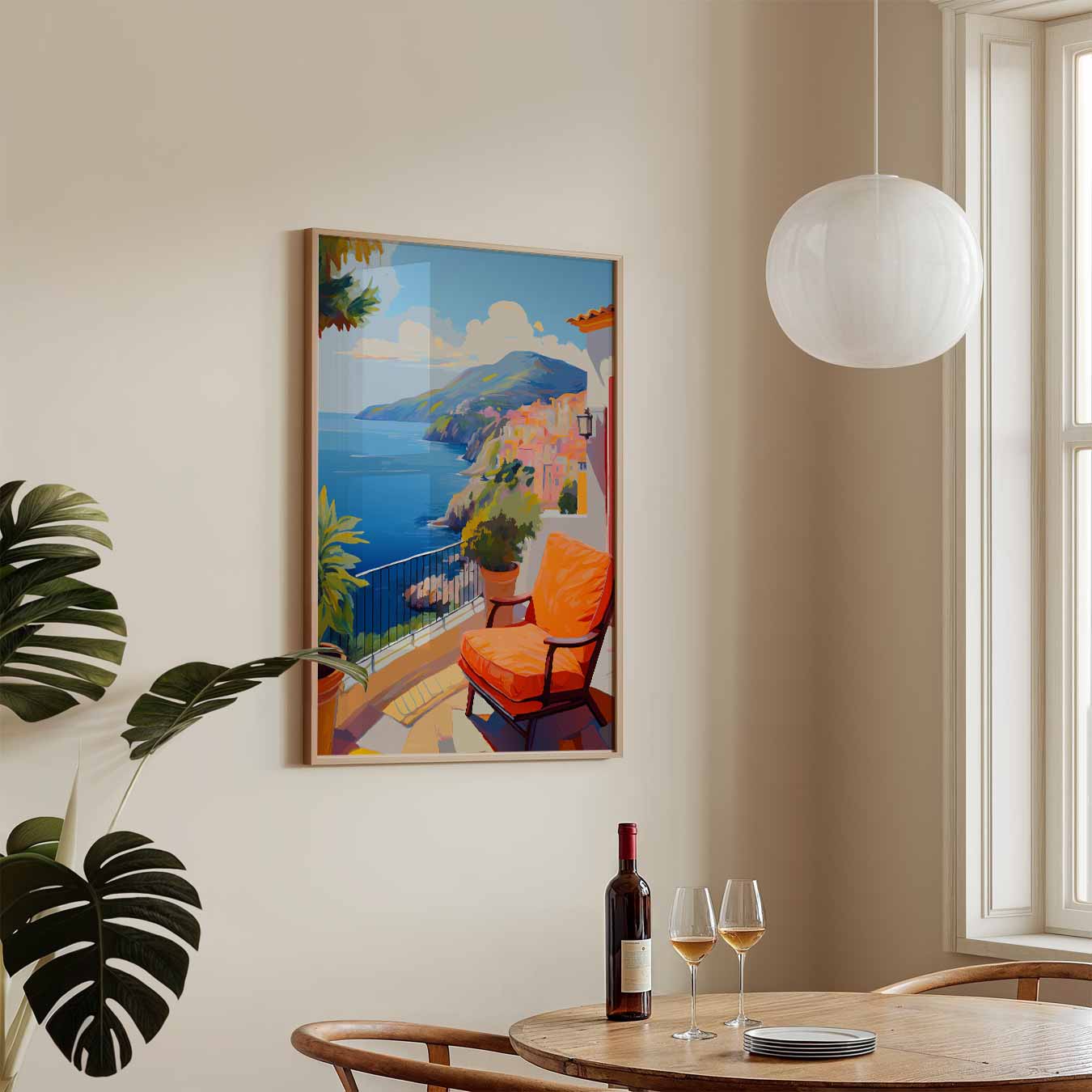 Zonnige Terras aan de Kust Poster
