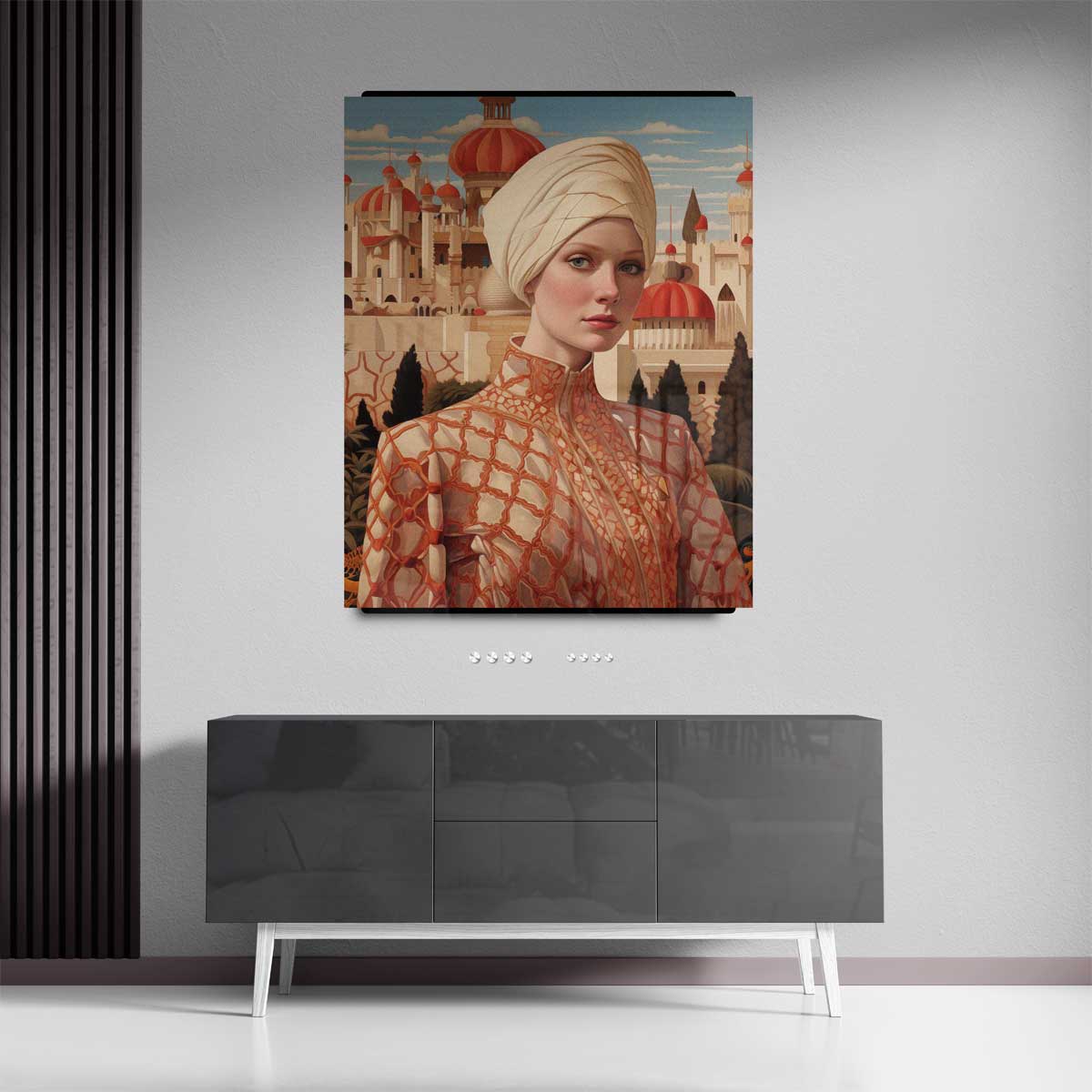 Oosters Elegantie Portret Kunstwerk-canvas-dibond-plexiglas-wanddecoratie-WallArtistic