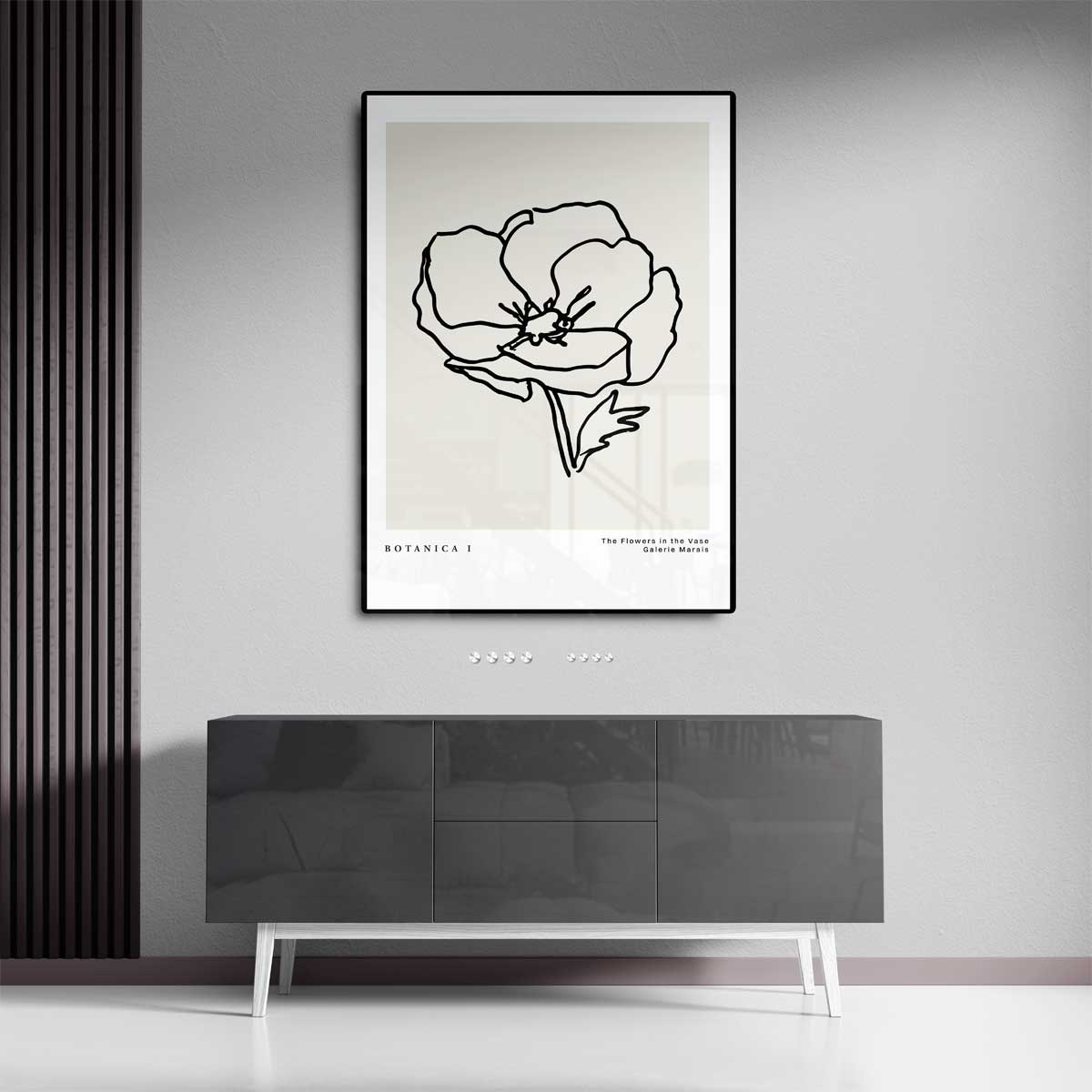 Botanica I Minimalistische Bloemenlijntekening Kunstwerk-canvas-dibond-plexiglas-wanddecoratie-WallArtistic