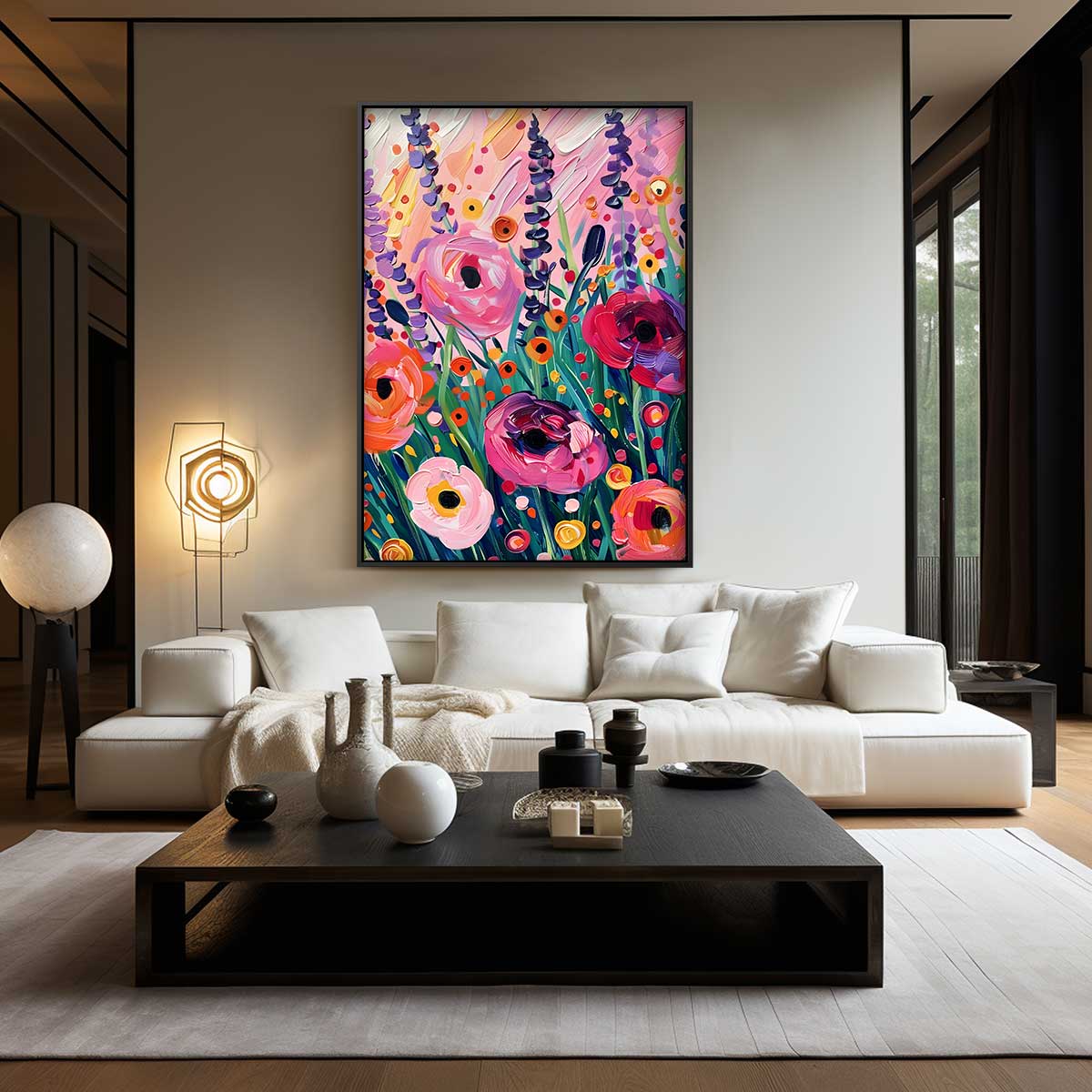 Bloemenweelde op Doek Kunstwerk-canvas-dibond-plexiglas-wanddecoratie-WallArtistic