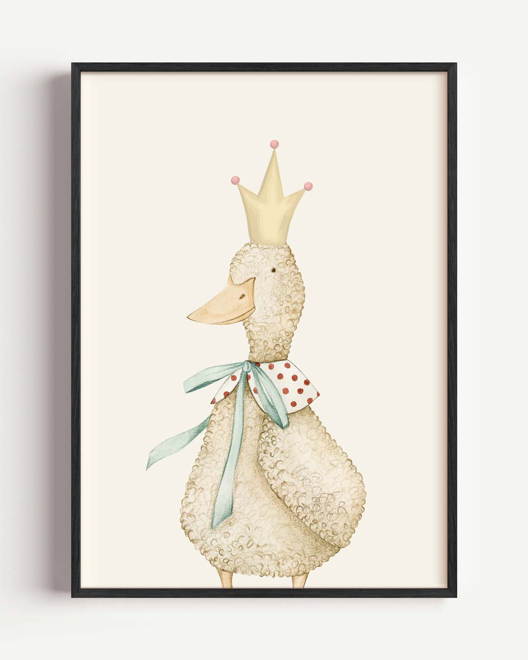 Koddige Eend met Kroon Poster-WallArtistic