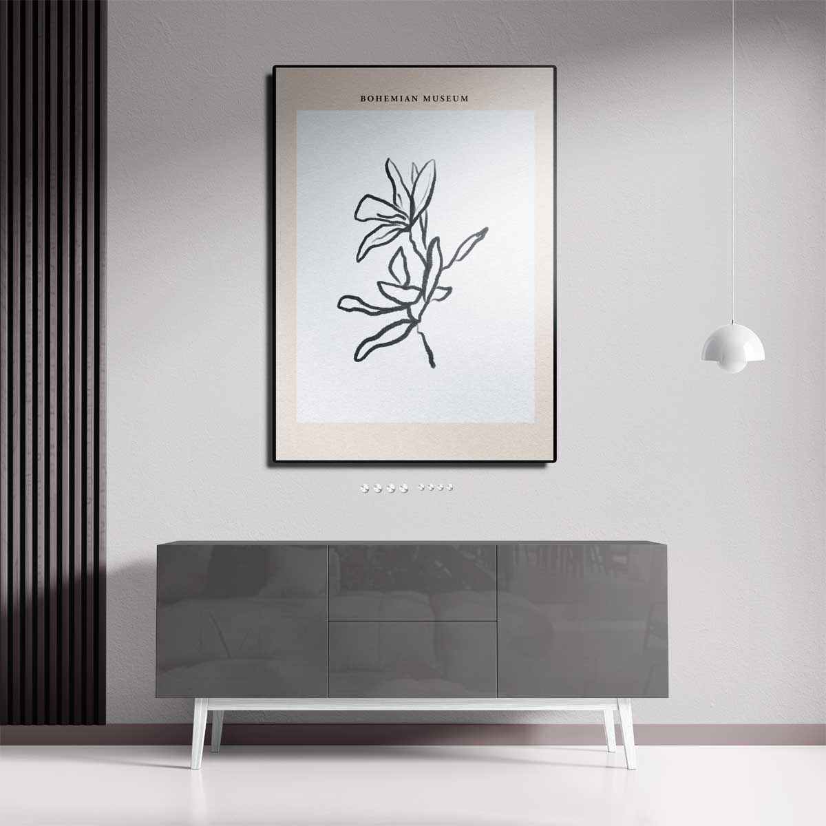 Botanische Lijnschets Kunstwerk-canvas-dibond-plexiglas-wanddecoratie-WallArtistic
