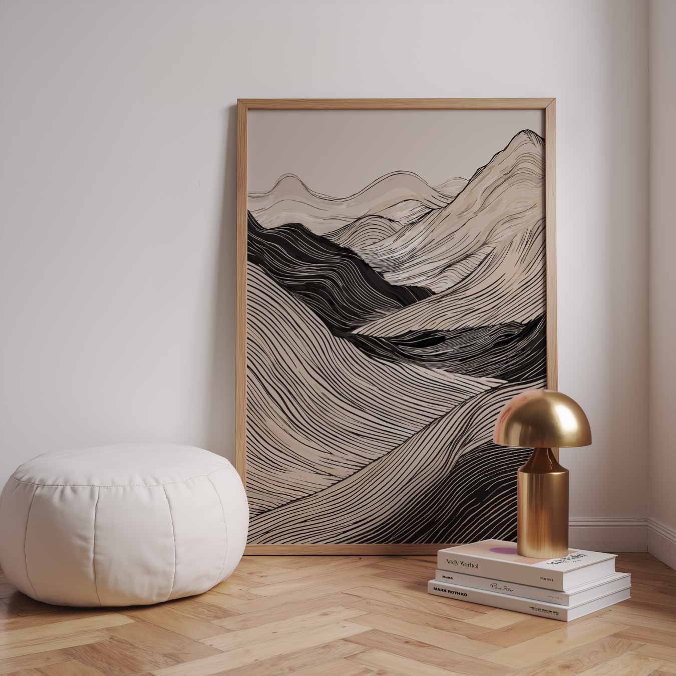 Abstracte Bergen in Lijnen Poster-WallArtistic