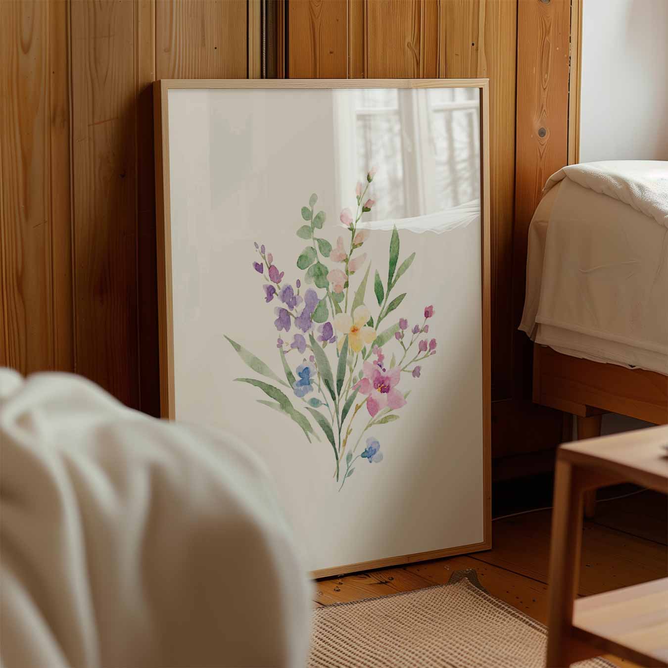 Romantische Bloemen Waterverf Poster