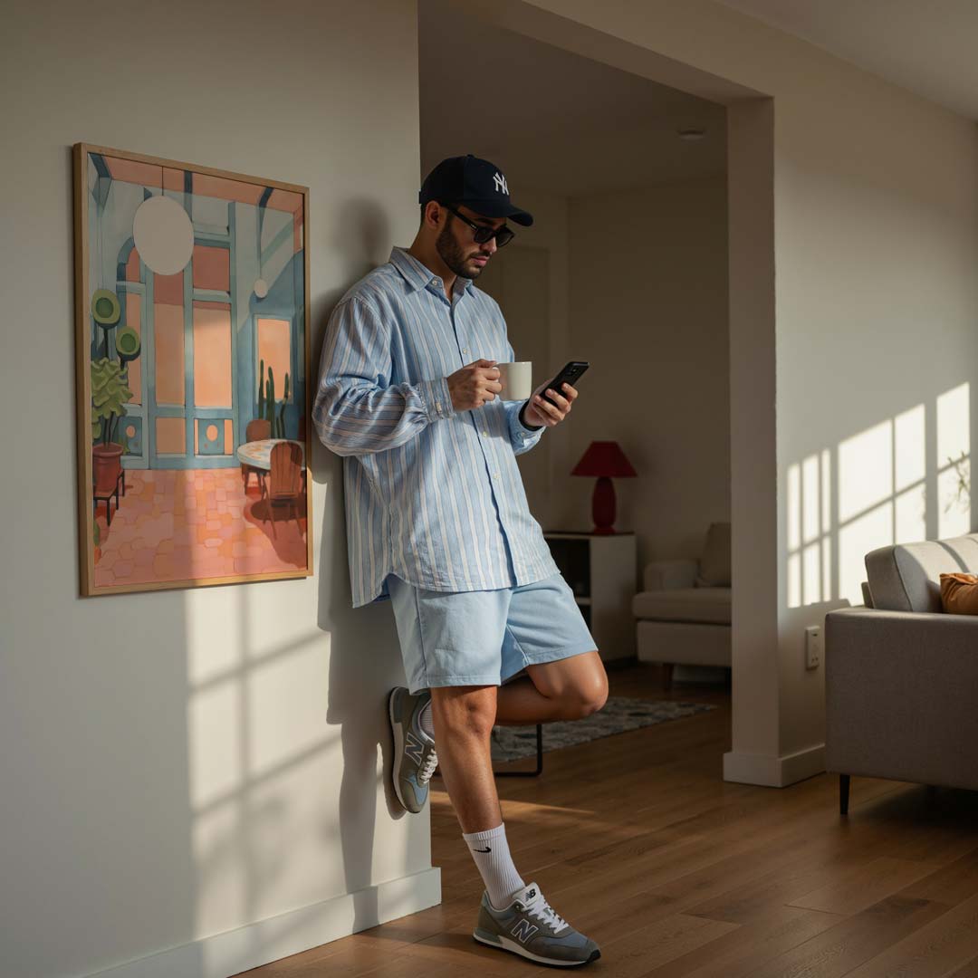 Zonnige Serene Patio Poster-WallArtistic