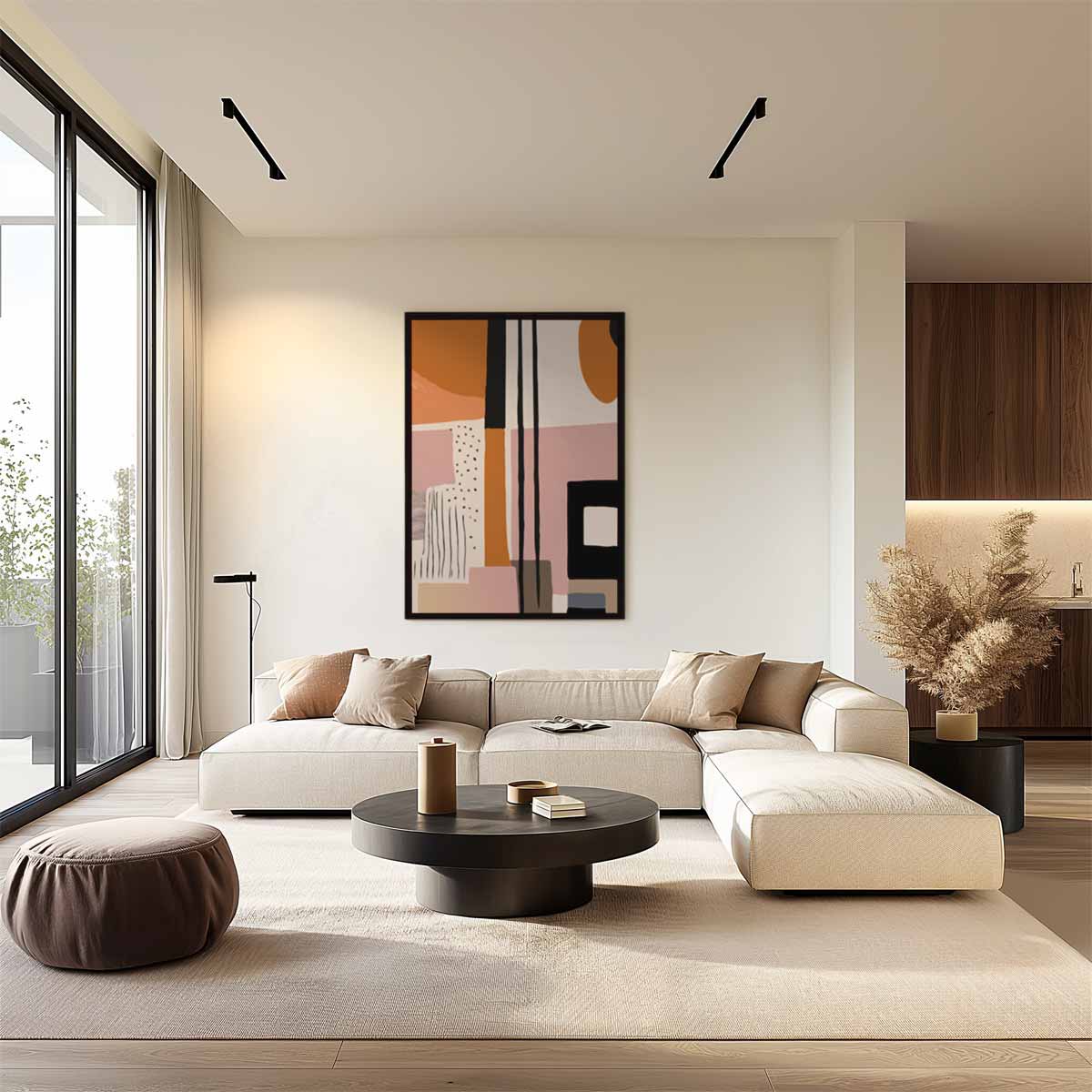 Abstracte Aardetinten Wanddecoratie Kunstwerk-canvas-dibond-plexiglas-wanddecoratie-WallArtistic