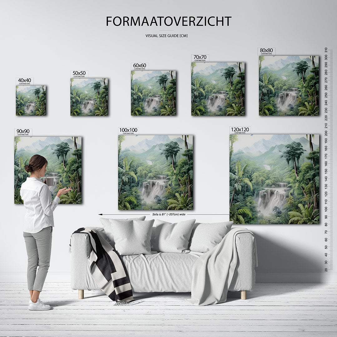 Tropisch waterval landschap Kunstwerk