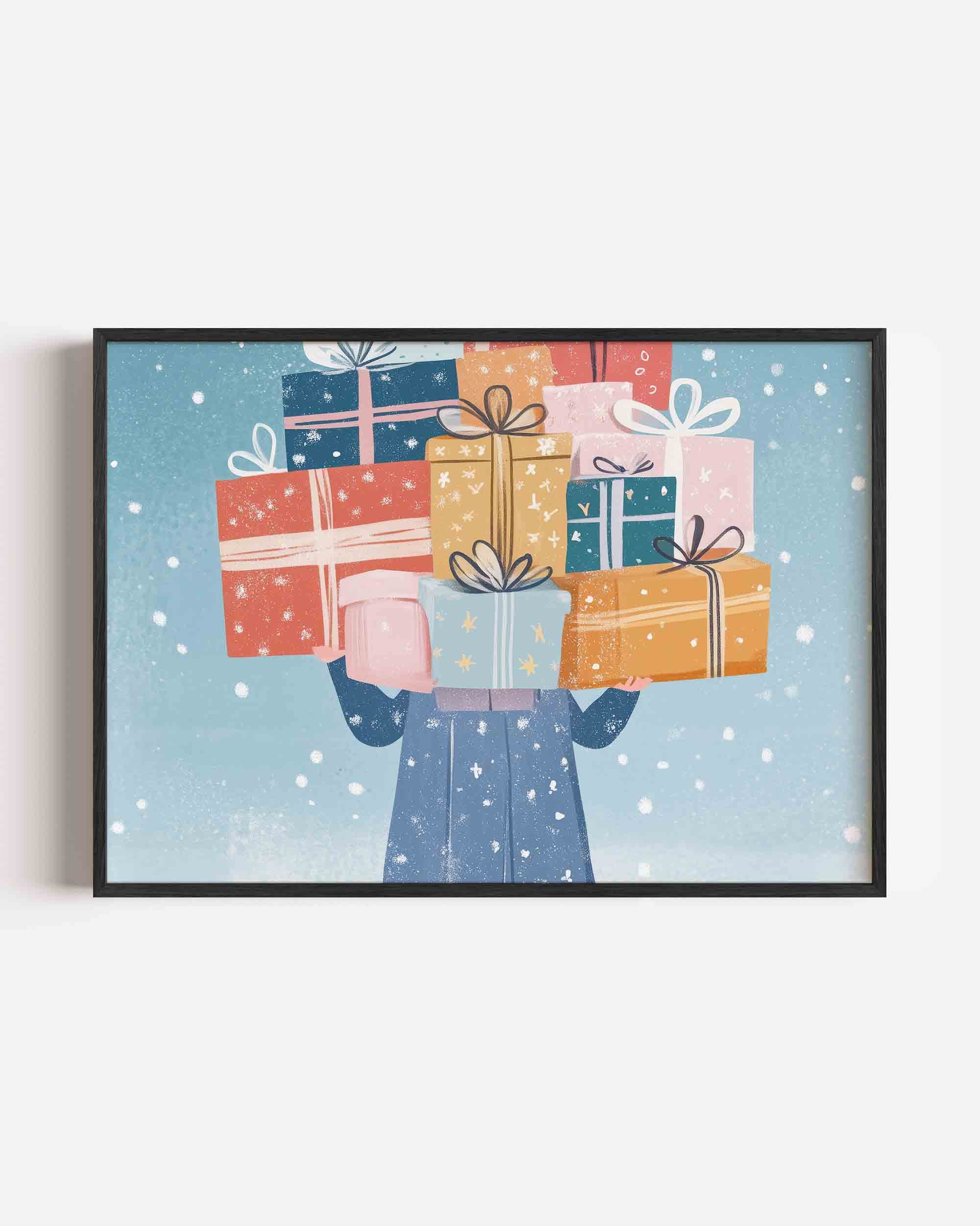 Cadeaus en sneeuw Poster