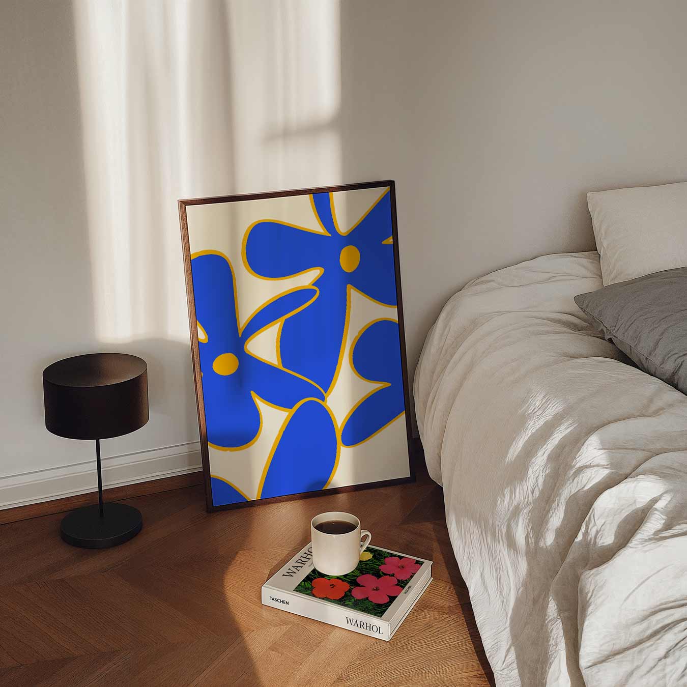 Blauwe Bloemenpracht Poster