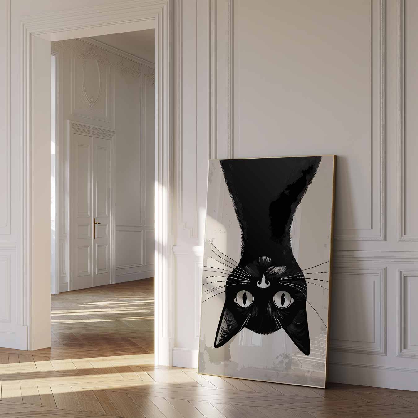 Schattige Omgekeerde Kat Poster